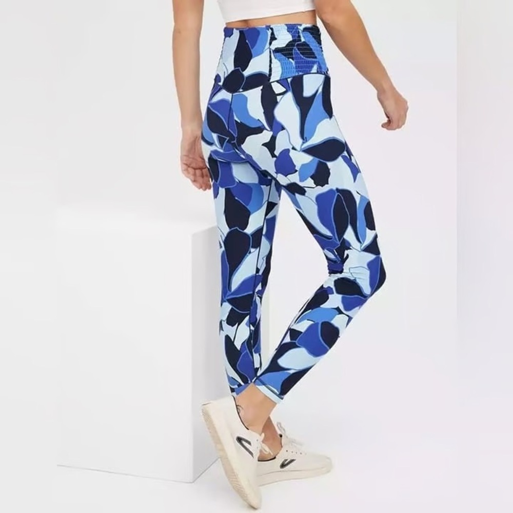 Aerie offline blue floral print leggings
